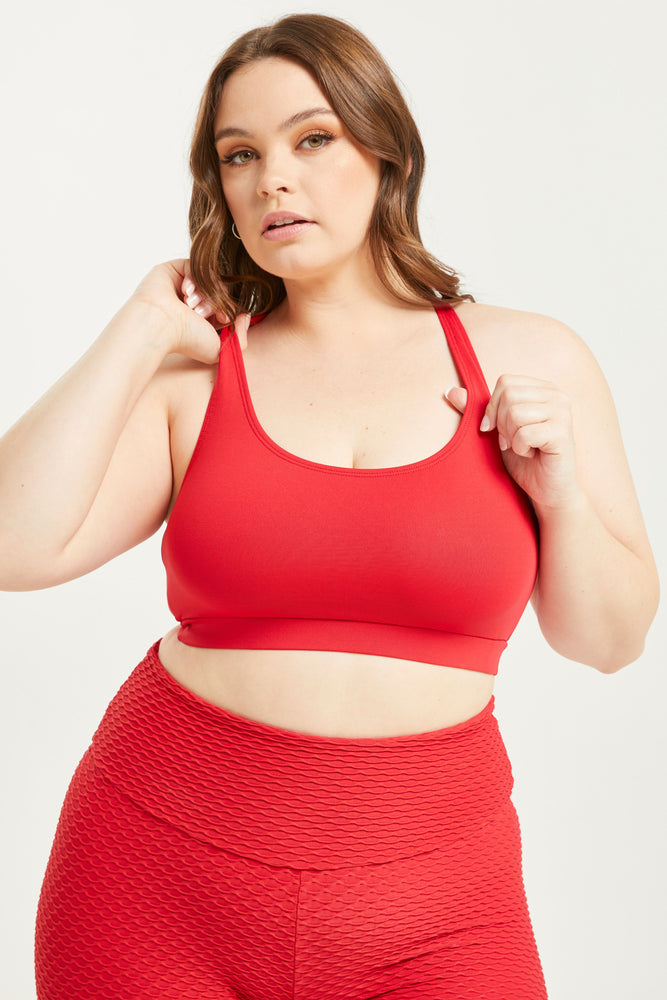 Stretch Scoop Top Cherry