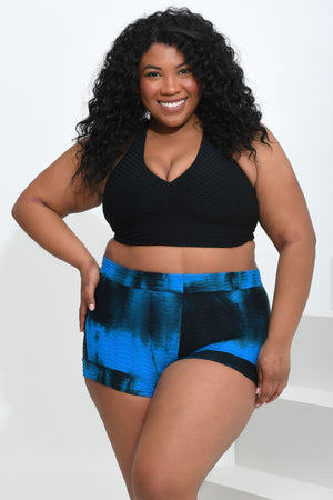 Tie Dye Sleep Shorts Blue & Black