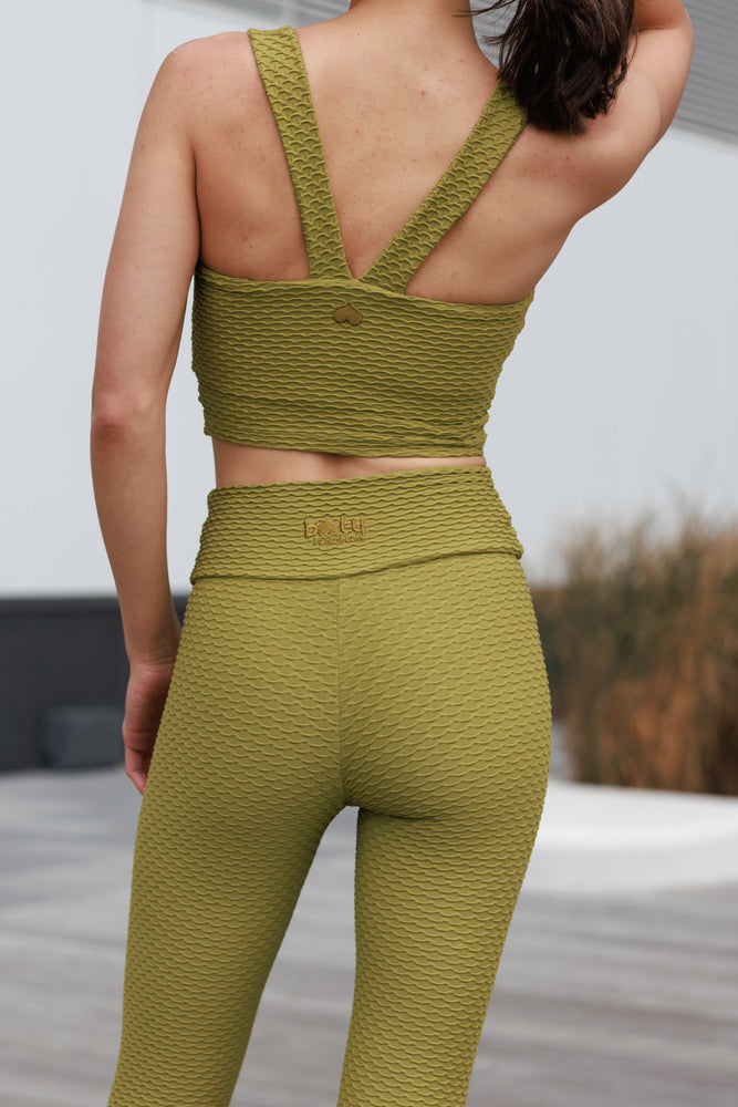 Croco Skin Seamless Leggings Olive