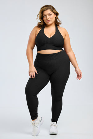 Croco Skin Seamless Leggings Black