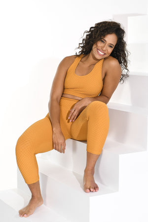 Croco Skin Cropped Leggings Honey (FINAL SALE)