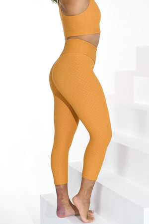 Croco Skin Cropped Leggings Honey (FINAL SALE)