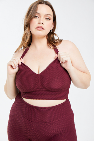 Croco Skin Curvy Top Merlot