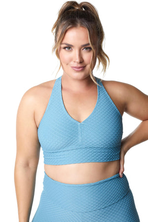 Croco Skin Curvy Top Aqua (FINAL SALE)