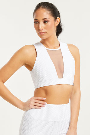 Croco Skin Reveal Top White