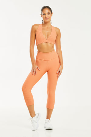 Croco Skin Cropped Leggings Apricot (WITH SEAM-FINAL SALE)