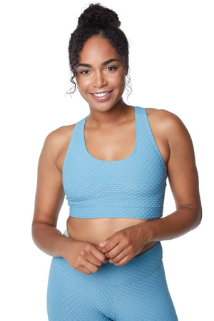 Croco Skin Scoop Top Aqua (FINAL SALE)