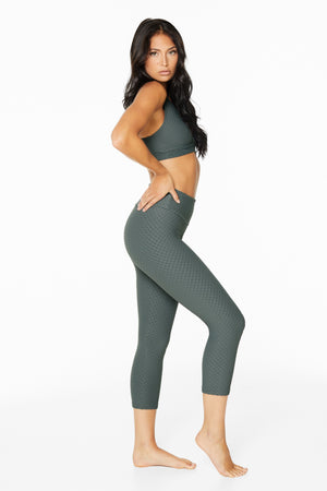 Croco Skin Cropped Leggings Luna (FINAL SALE)