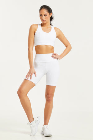 Croco Skin Shorts White