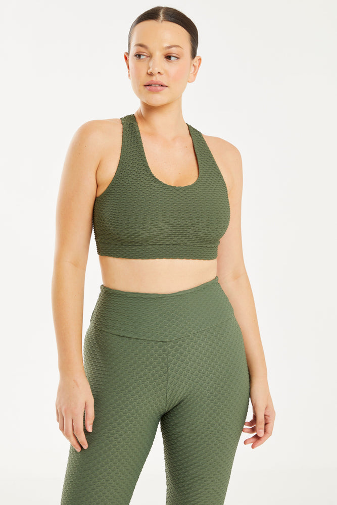 Croco Skin Scoop Top Evergreen (FINAL SALE)