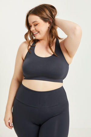 Stretch Scoop Top Black