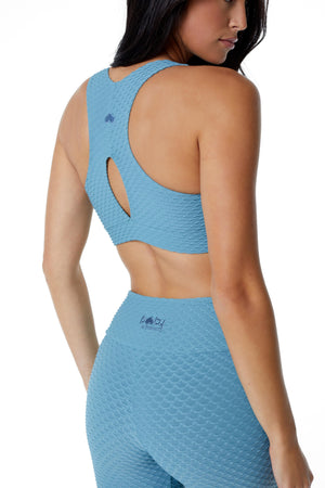 Croco Skin Deep V Top Aqua (FINAL SALE)