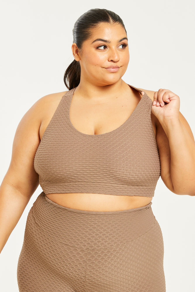 Croco Skin Scoop Top Mocha (FINAL SALE)