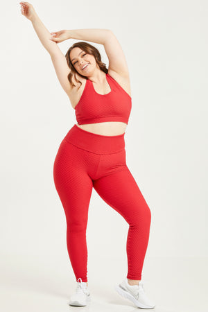 Croco Skin Leggings Cherry