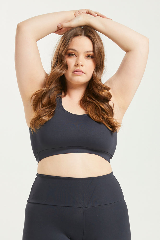 Stretch Scoop Top Black