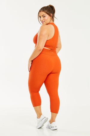 Croco Skin Cropped Leggings Paprika (WITH SEAM-FINAL SALE)