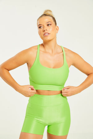 Hi-Shine Cross Tank Lime (FINAL SALE)