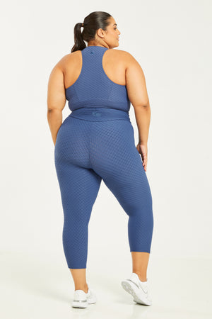 Croco Skin Cropped Leggings Indigo (WITH SEAM-FINAL SALE)