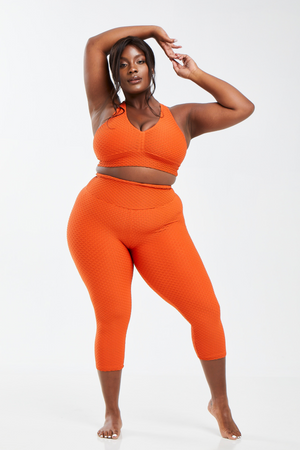 Croco Skin Cropped Leggings Paprika (WITH SEAM-FINAL SALE)