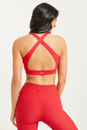 Stretch Scoop Top Cherry