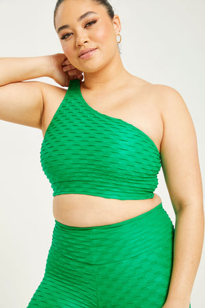 Chrome One Shoulder Top Kelly Green (FINAL SALE)