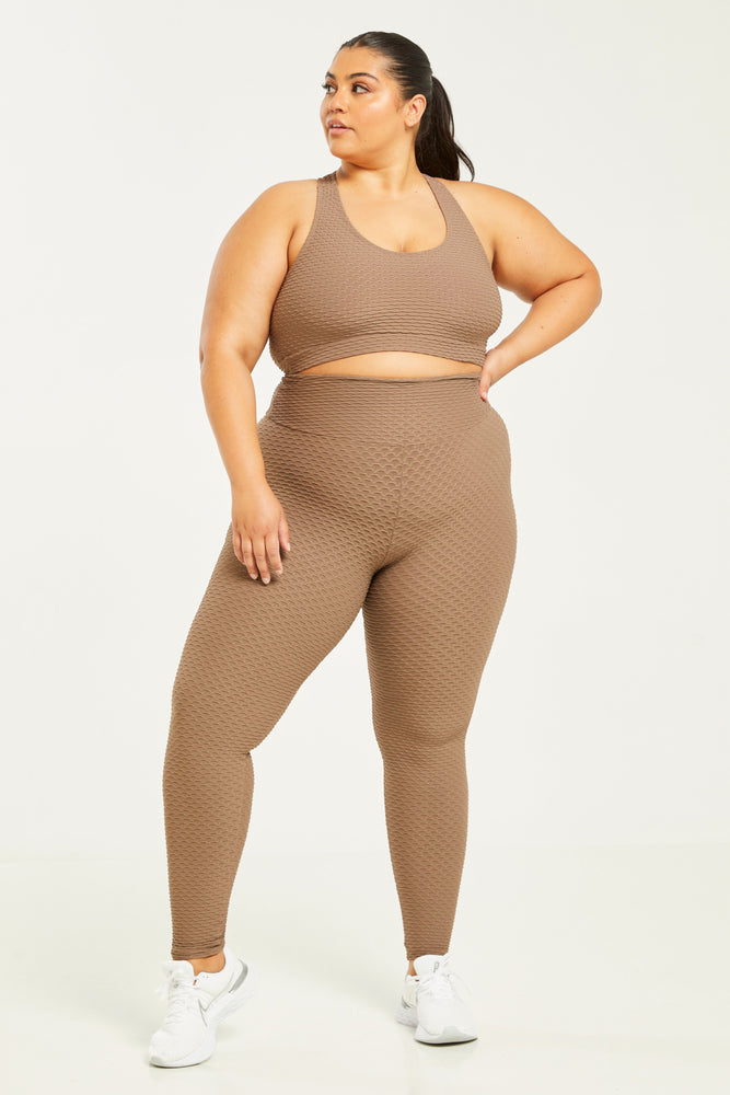 Croco Skin Leggings Mocha (WITH SEAM-FINAL SALE)