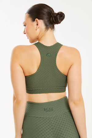 Croco Skin Scoop Top Evergreen (FINAL SALE)