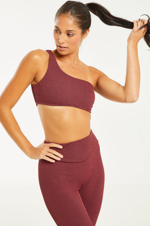 Lounge One Shoulder Top Merlot