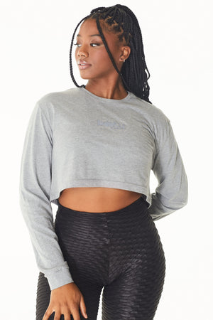 Ultra Cropped Long Sleeve Dark Heather Grey