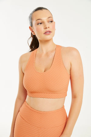 Croco Skin Scoop Top Apricot (FINAL SALE)