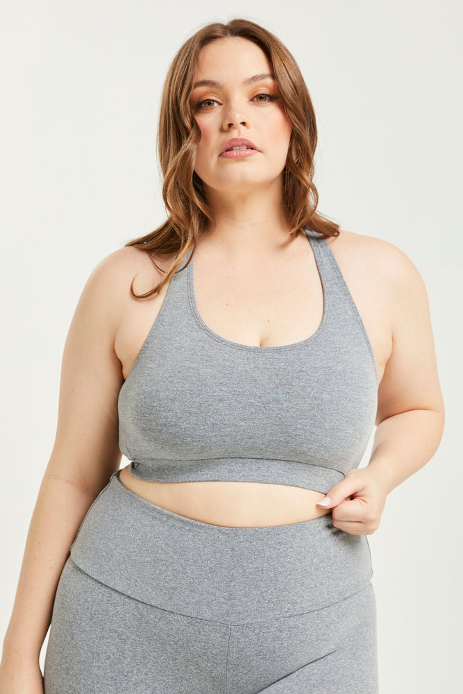 Stretch Scoop Top Heather Grey