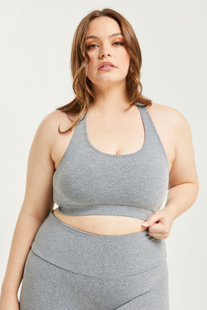 Stretch Scoop Top Heather Grey