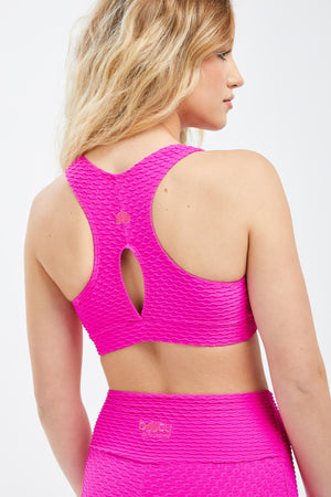 Croco Skin Deep V Top Fuchsia (FINAL SALE)