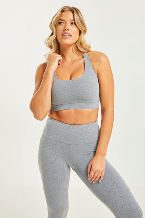 Stretch Scoop Top Heather Grey