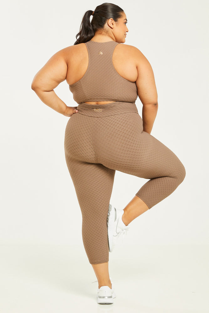 Croco Skin Cropped Leggings Mocha (WITH SEAM-FINAL SALE)