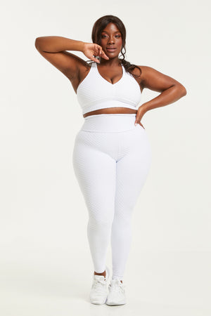 Croco Skin Leggings White (WITH SEAM-FINAL SALE)