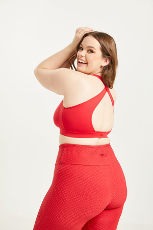 Stretch Scoop Top Cherry