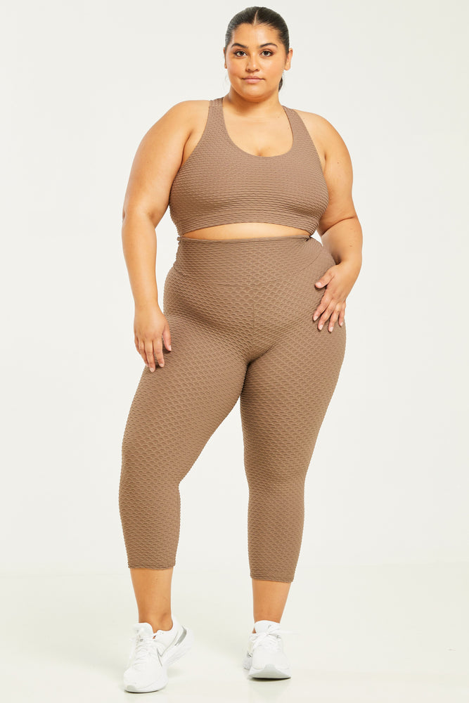 Croco Skin Cropped Leggings Mocha (WITH SEAM-FINAL SALE)