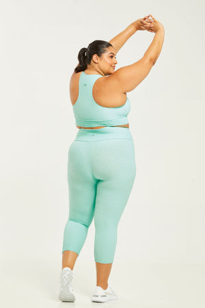 Croco Skin Cropped Leggings Mint