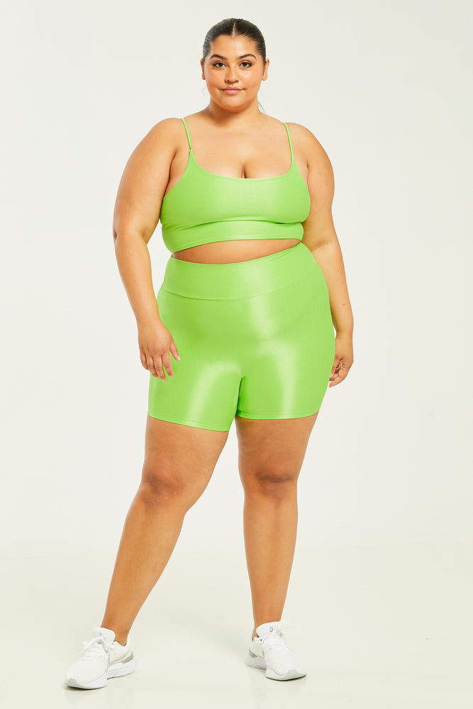 Hi-Shine Track Shorts Lime