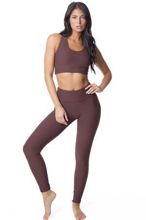 Croco Skin Leggings Mahogany (WITH SEAM-FINAL SALE)