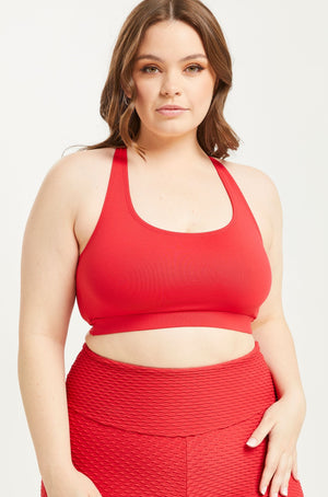 Stretch Scoop Top Cherry