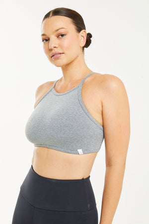 Halter Spandex Top Heather Grey