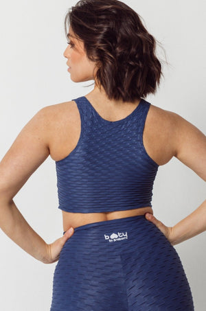 Chrome Cropped Tank Indigo (Final Sale)