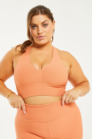 Croco Skin Curvy Top Apricot (FINAL SALE)