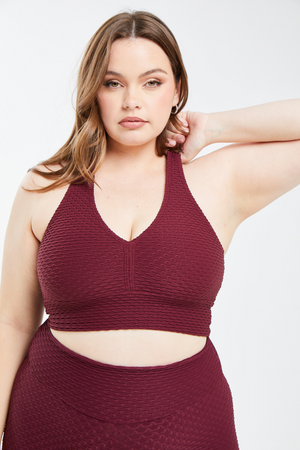 Croco Skin Curvy Top Merlot