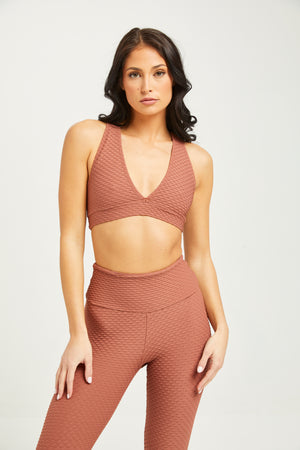 Croco Skin Deep V Top Cinnamon (FINAL SALE)