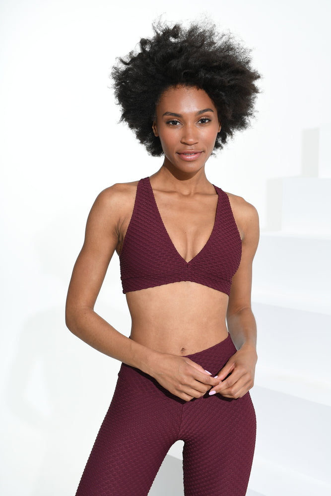 Croco Skin Deep V Top Merlot