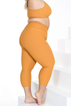 Croco Skin Cropped Leggings Honey (FINAL SALE)